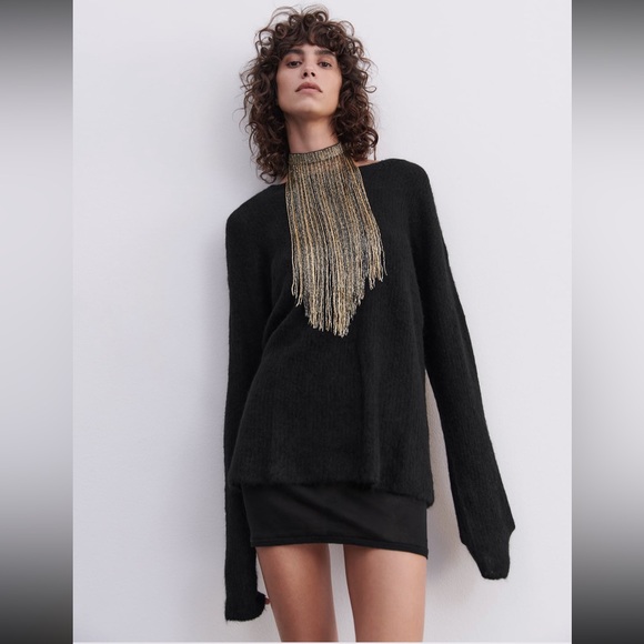 Zara alpaca & wool blend hairy sweater oversized - Picture 5 of 12